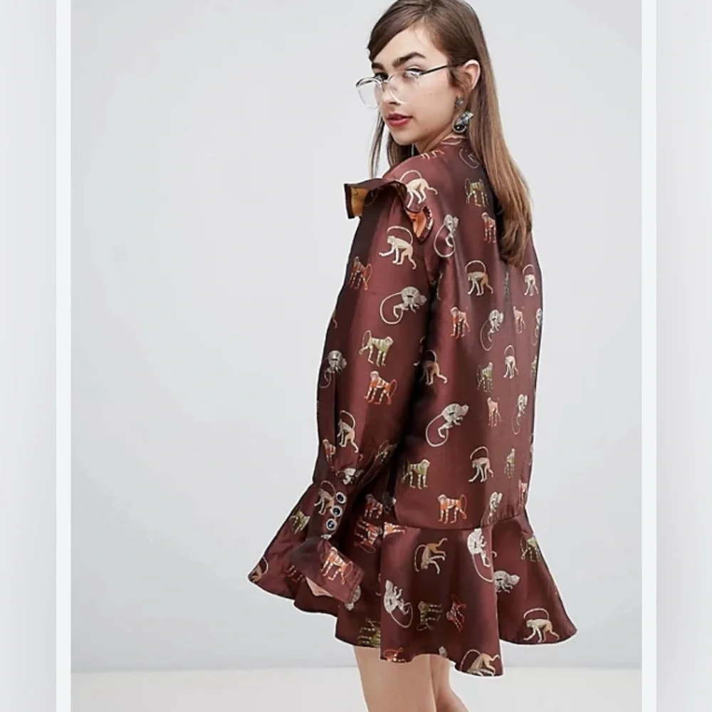 Sister Jane Size Small Mini Dress with peplum hem and jewel buttons - Picture 2 of 9